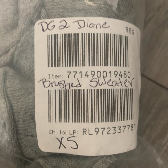 NWT DG2 BY DIANE GILMAN SEAMED BRUSHED KNIT SWEATER W/SWING HEM GRAY XS - Picture 10 of 11